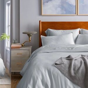 Quince Full/Queen Bamboo Duvet Cover Set in Mist
